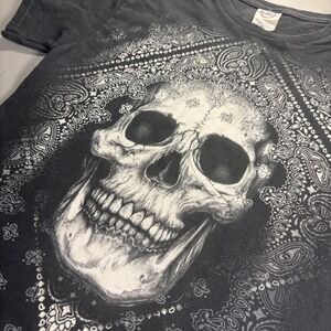 Skull Bandana T Shirt Delta‎ Pro Weight Graphic Tee Mens Small